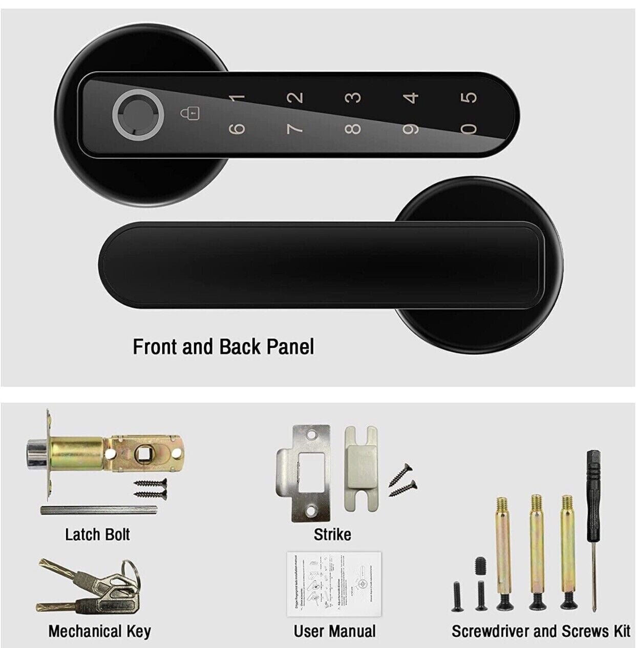 Secustone Fingerprint Door Lock Keyless Entry Door Lock Smart Lock with Keypad